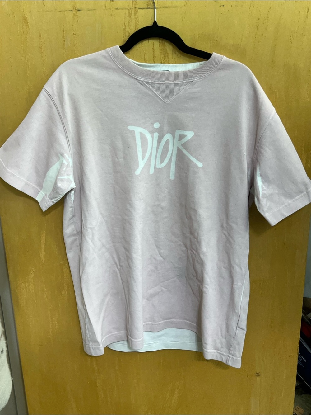 Dior Light Pink Graphic Logo Tee